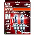 OSRAM NIGHT BREAKER LASER H4, +150% Brighter Halogen Headlight Lamp, 64193NL-2HB, 12V, Hanging Folding Box (2 Lamps)