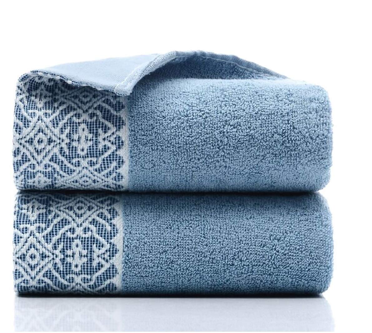 Photo 1 of 2 Pack Cotton Hand Towels,100% Cotton Face Towels, Durable Highly Absorbent Soft Washcloth Towel for Premium Luxury Spa Hotel Bathroom, Camping, Gym ?14 x 30 Inch (Maoj-lassical Blue)