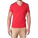 Next Level Apparel Mens Premium CVC V-Neck T-Shirt - 6240, Red, XX-Large