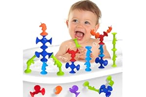 Guibola Suction Cup Bath Toys for Toddlers,25 pcs Sensory Suction Bath Time Toys for Toddlers 1 2 3 4 5 6+Years Old,No Hole Bath Toys for Boys Girls Birthday,Party,Thanksgiving Day Toys Gifts
