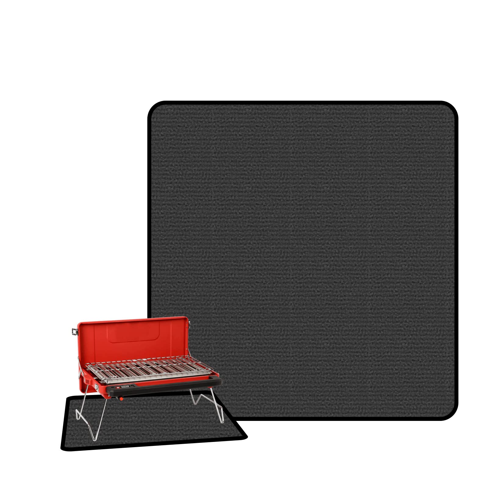 Fire Pit Mat for Decking, 45x37cm Fireproof Heat Resistant Mat, BBQ Grill Mat for Outdoor & Indoor Use, Under Fire Pit Protection for Patio, Lawn, Solo Stove Mesa, Tabletop Fire Bowl, Fireplace Mat