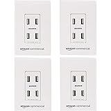 AmazonCommercial White, 4-Pack In Wall USB Charger