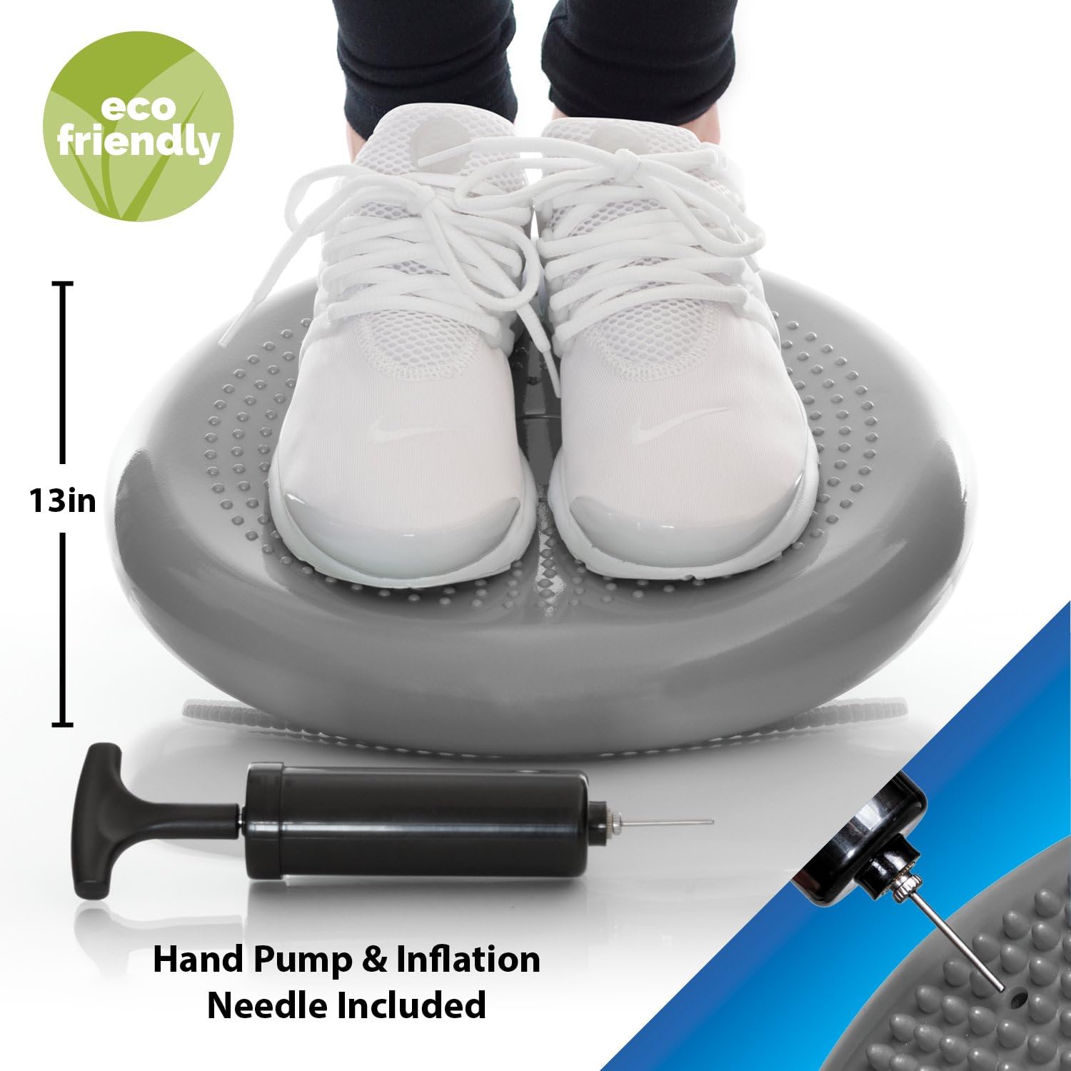 Balance Disc-Stability Wobble Cushion-Lumbar Support For Desk and Office Chair, Lower Back Pain Relief and Support-Kid’s Wiggle Seat For Classrooms-Home Gym Workout Equipment - Pump Included (Silver) : Sports & Outdoors