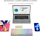 NEW MEN GM610 Wireless Mechanical Keyboard 60% Red Switch White USB-C Bluetooth view 5