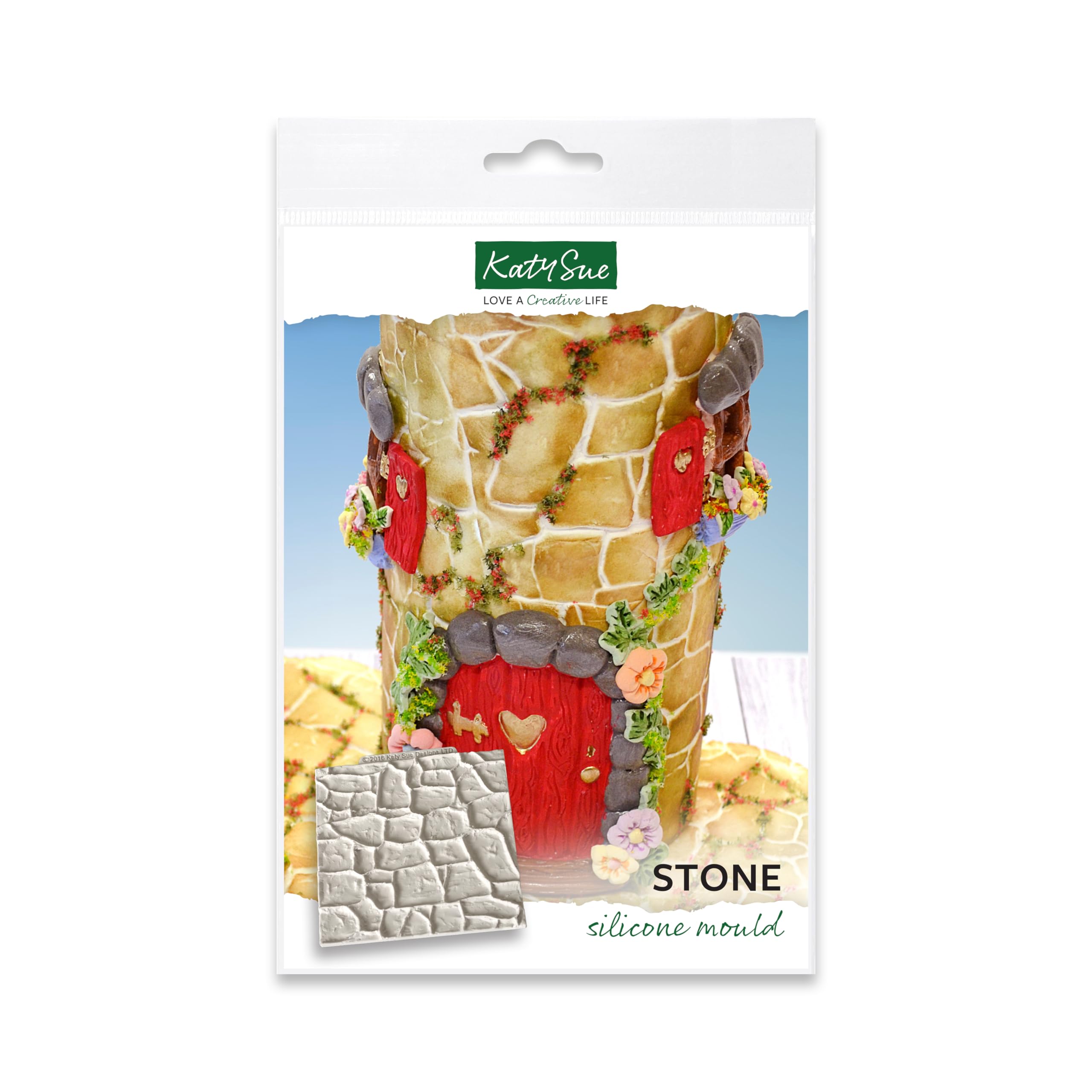 Katy Sue Stone Texture Silicone Mould (Texture Mat) - for Easily Creating a Stone Texture in Cake Decorating & Crafting