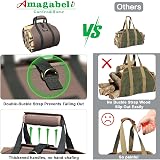 AMAGABELI Firewood Log Carrier Bag Waxed Canvas Large 99x46cm Heavy Duty Dark view 6