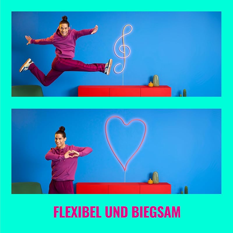 SMART FLEX STRIP - 3 m, 16 Millionen Farben + Weißschattierungen, dynamische Lichtszenen, verbindet sich mit Ihrem WLAN, Sprach- / App-Steuerung, funktioniert mit Google Home, Alexa und HomeKit.