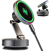 Domiunier For iPhone MagSafe Car Mount Charger[15W Fast Wireless Charging, 120LBS Strongest Suction, 2800gf Strong Magnetic]360° Rotation Adjustable Car Phone Holders for Your Car Dashboard/Windshield