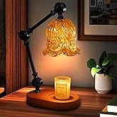 YWYWLED Candle Warmer Lamp Dimmable Wax Melting Warmer Adjustable Height | Bedroom Living Room Decor, Birthday Christmas Valentines Mothers Day Gifts for Women Mom Wife, Home Fragrance (Amber, Flower)