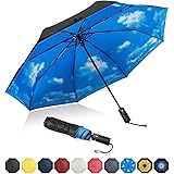 Amazon Brand - Pinzon Umbrella Compact Travel Umbrellas Strong Durable Windproof Umbrella for Rain Portable Umbrella - Reinfo