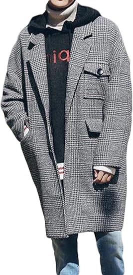 Amazon Bestmoodメンズコート チェック柄 ロングコート ゆったり 紳士服 チェスターコート 韓国コート 通勤 ストリート系 秋 冬 防風コート コート ジャケット 通販