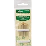 CLOVER 235 No. 3-9 Gold Eye Embroidery Needles, Pack of 16