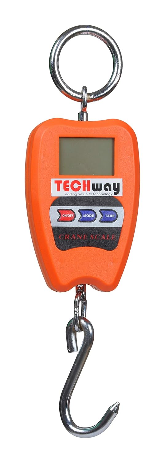 TECHway Digital Portable Hanging Scale (Orange and Black, Capacity100