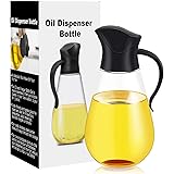 Oil Dispenser Bottle,Cooking Container Bottle 20.5 oz Glass Olive Oil Dispenser Non-Drip Kitchen Vinegar Barbecue Marinade Di