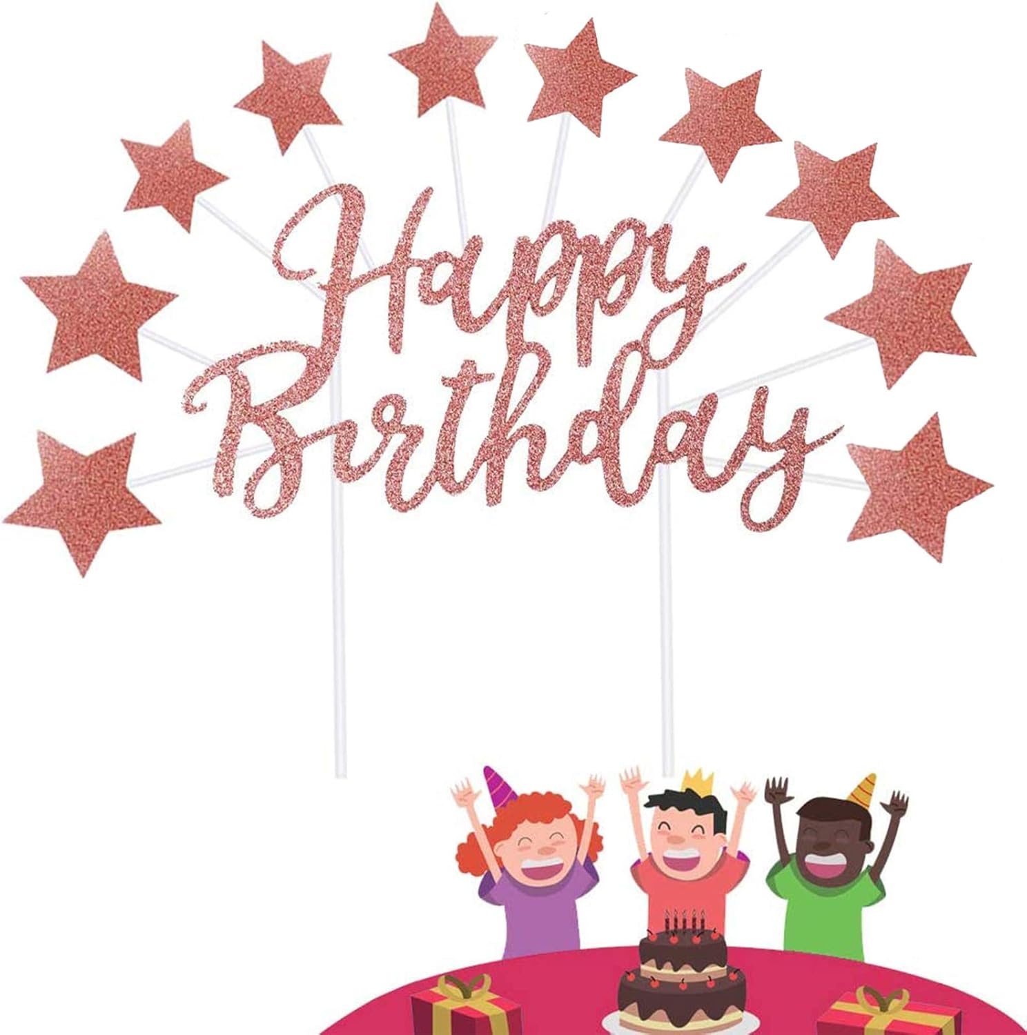 Figurines Pour Gateaux Cuisine Et Maison Pour Decoration De Fete Danniversaire 16 Pieces Happy Birthday Gateau Toppers Etoiles Gateau Topper Joyeux Anniversaire Cake Cupcake Topper Violet Anneweidinger Com