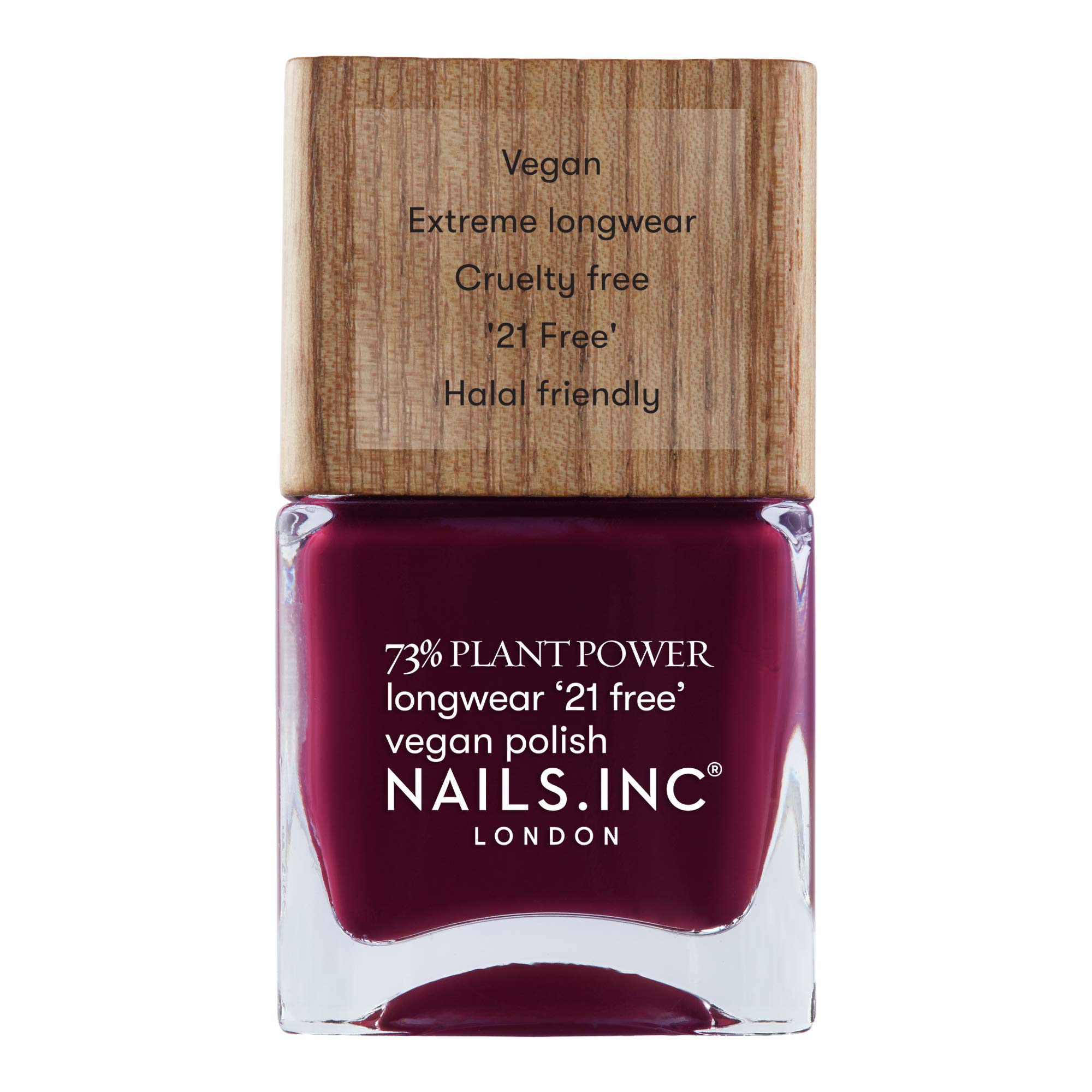 Nails.INC 73% Plant Power Nail Polish, Long Lasting Nail Color Lasts Up to 10 Days, Quick Drying, Cruelty Free, Vegan, 21 Free Formula, Flex My Complex, (14ml)