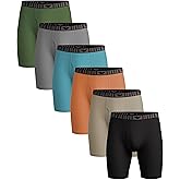 AMERICAN HEAVEN Men's Knee Length Boxer Briefs | Ultra Soft -Stretch Base Layer Boxer Brief with Fly-Pack of 6