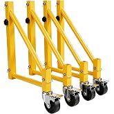 EliteEdge Baker-Style Scaffold Outrigger Stabilizer Legs, 4-Pack, 1,000 LBS | 1.57" Fit, 5" Swivel Casters with Brakes and Triangular Supports for Stable, Tool-Free Baker Scaffold Mobility