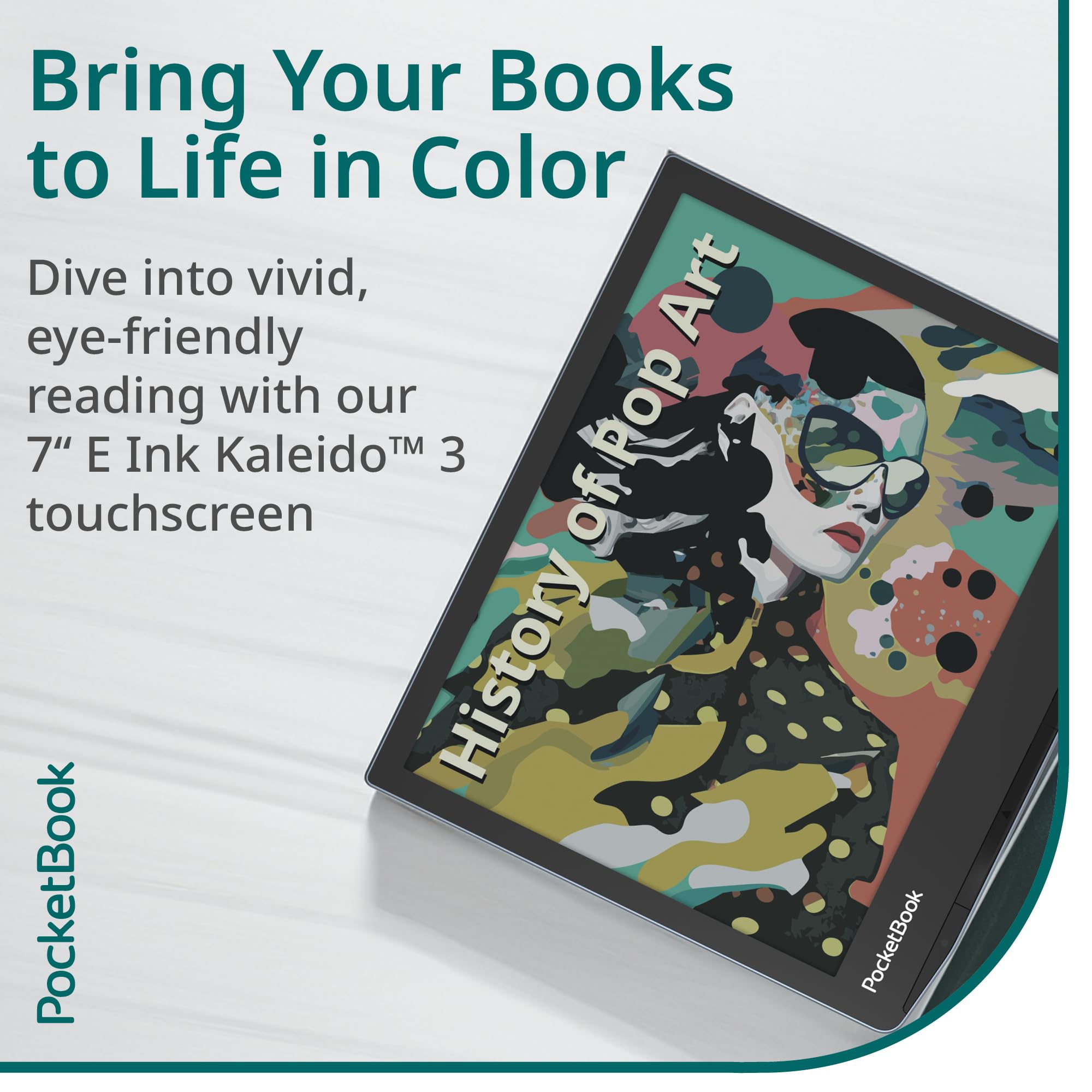PocketBook Era Color E-Reader with Flip Cover | Eye-Friendly 7'' E-Ink Kaleido 3 Touch-Screen | Audio-Book & E-Book Reader | Waterproof | Text-to-Speech Function | Stormy Sea