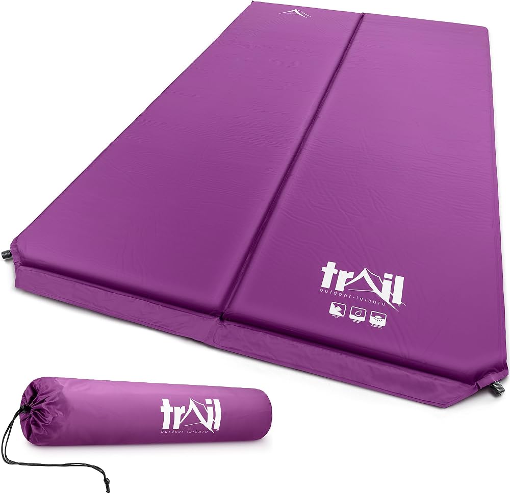 Trail Outdoor Leisure Trail Self Inflating Double Camping Mat Purple