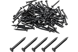 Hordion 100pcs Hardware Nails 0.79 inch, Carbon Steel Point Tip Cement Nails Masonry Nails for Concrete Brick Woodworking Picture Hanging