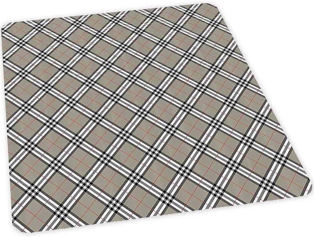 Computer Chair mat, Retro Inner Circles Pattern with Squares Mosaic Style Old Fashion Print, 35" x 47" Office Chair Cushion mat for Hardwood Floors : Office Products