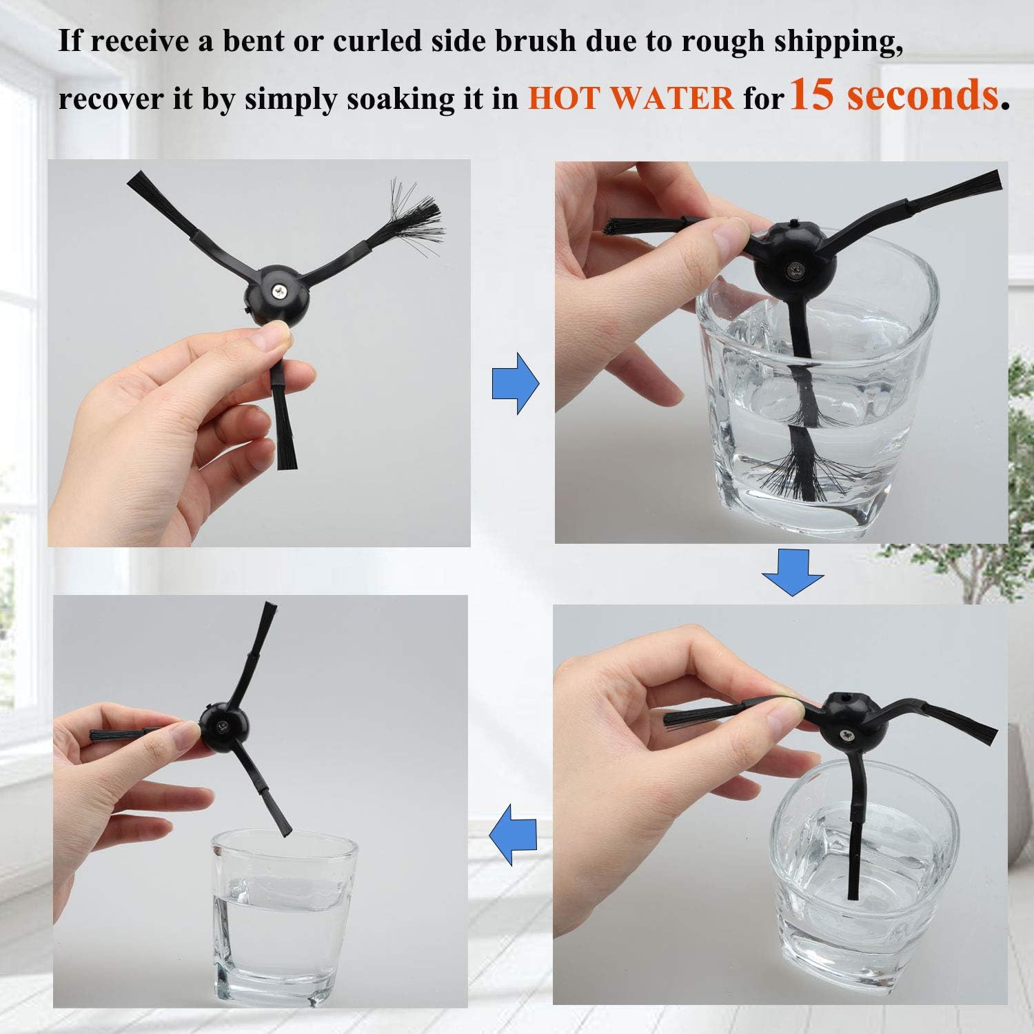 RONGJU Accessories Kit for Roborock S5 S6 S50 E20 E25 E35 Xiaomi Mi Mijia Robotic Vacuum Cleaner, Replacement Parts of 6 Side Brush, 4 Hepa Filter, 2 Main Brush & 2 Mop Cloth -