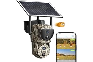Oculview 4G LTE Cellular Trail Cameras, Dual Lens Security Camera Built-in SIM Card, 2K 360°View Live Video Game Camera, No-Glow IR Night Vision, Motion Activated, Solar Powered, Remote Phone Access