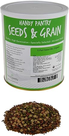 5 Lb Bulk Handy Pantry 5 Part Salad Sprout Mix Organic Non Gmo