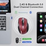 TECKNET Bluetooth Mouse Tri-Mode 4800DPI Rechargeable Silent Ergonomic view 3