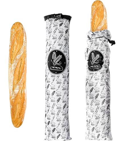 Artisanaide Reusable Baguette Bread Bag - 28.7"x7.8", Buckle Closure, Machine Washable, Freezer Safe