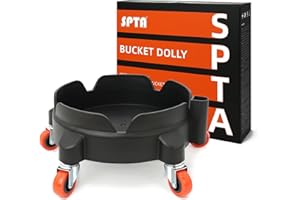 SPTA Bucket Dolly with 5 Wheels, Car Wash Bucket Roller, Easy Push Rolling Barrel Dolly System for Washing, Waxing, Removable