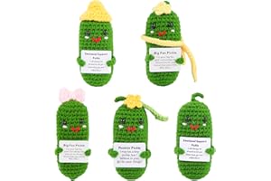 HonKuaDL 5 Pcs Emotional Support Pickled Cucumber Gifts, Funny Cute Positive Pickle Emotional Encourage Gifts for Women Girls Men Students Birthday, Ideal Decoration for P