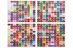 Hamtery 500pcs Floss Number Stickers, Color-Coded Labels for Mini Floss Drops and Embroidery Bobbins, 12×7mm Thread Organizer