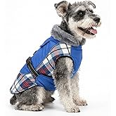 DroolingDog 100% Waterproof Dog Coats Heavy-Duty Dogs Jackets with Warm Fleece Lining for Medium Large Golden Retriever Winter Dogs Clothes with Adjustable Buckle & Reflective Strap, Blue