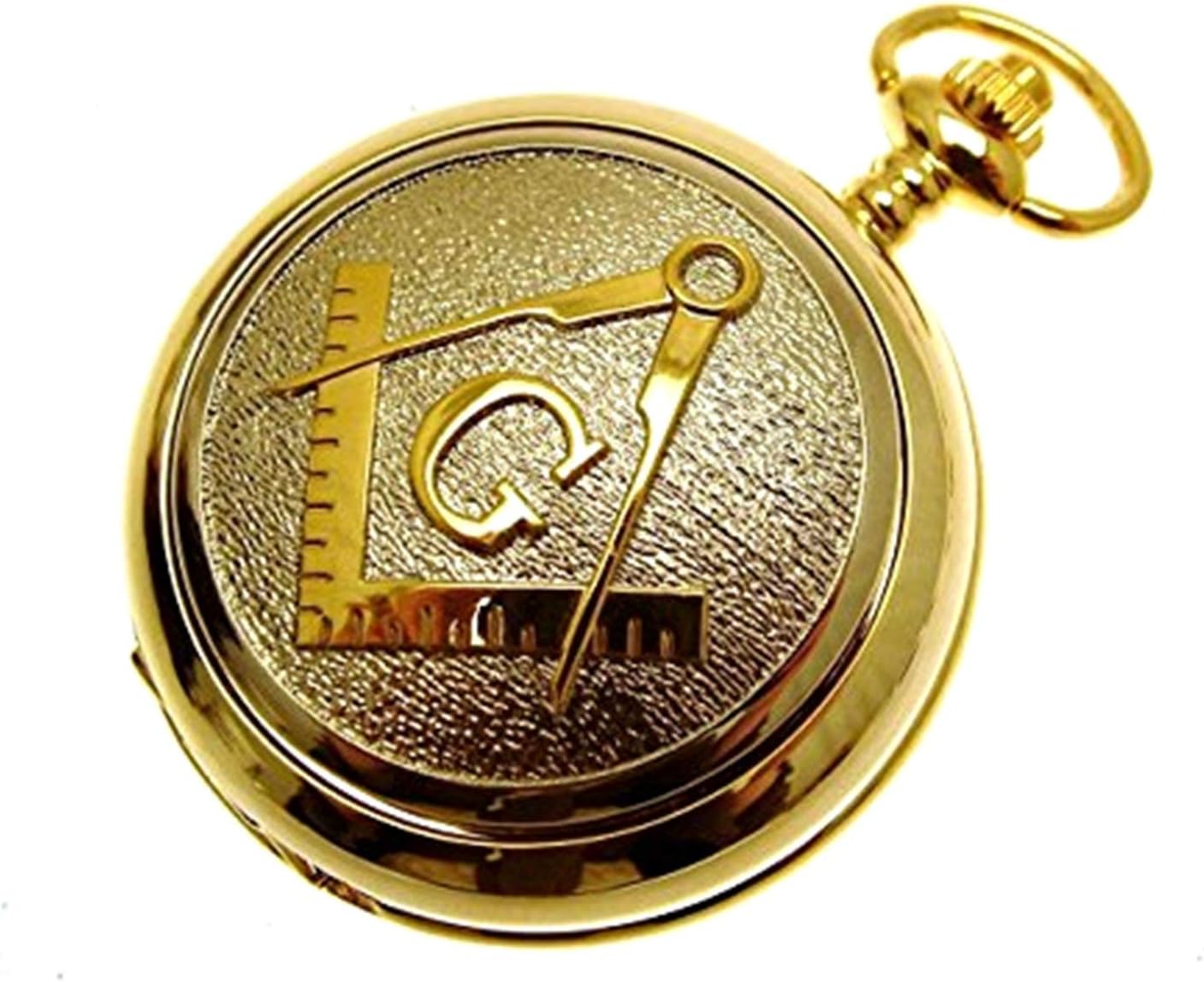 Masonic Full Hunter Pocket Watches Gold Two Tone Quartz Engraving 70