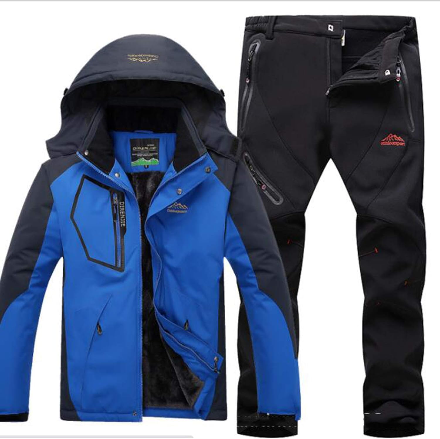 Bwchuxin Men's Skiing Suits, Winter Fleece Warm Ski Suit