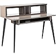 Gator Frameworks Elite Series Studio Desk Workstation with (8U) Adjustable Rack Shelves and Sliding Keyboard Tray, Driftwood Grey Finish (GFW-ELITEDESK-Gry)