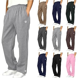 FOCLMP Boys Baggy Sweatpants Teens Athletic Sweat Pants Kids Joggers Fall Outfits Open Bottom Casual with Pockets 4-15 Years