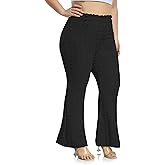 ZERDOCEAN Women's Plus Size Flare Leggings High-Waisted Bootcut Wide Leg Leggings Pants