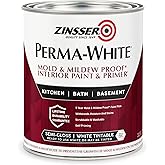 Zinsser 02754 PERMA-WHITE Mold and Mildew Proof Interior Paint, Quart, Semi-Gloss White