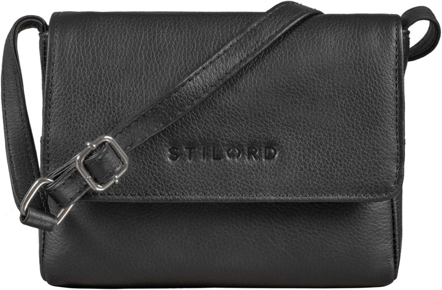 STILORD "Audrey" Small Shoulder Bag for Women Vintage Leather Handbag XS Pouch Mini Crossbody Bag Elegant Purse Ideal as Party Bag Shopping Bag Genuine Leather Colour:Black - Image 4
