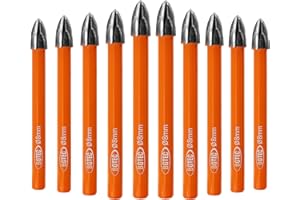 Diamond Core Drill Bit Kit BGTEC Diamond Hole Saw Tile Cutter for Wood Plastic, 10pcs Round Shank 8mm Cross Hard Alloy Drill Bits