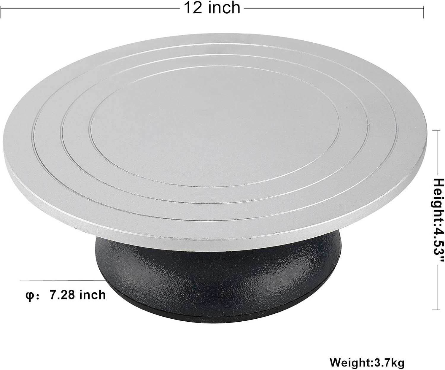 Homtone Banding Turntable Wheel 30cm Diameter, Pottery Wheel Heavy Duty Clay Sculpture Swivel Plate - Image 3