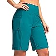 G Gradual Women's 9" Long Swim Board Shorts with Pockets High Waisted Knee Length Beach Swimming Shorts for Women with Liner