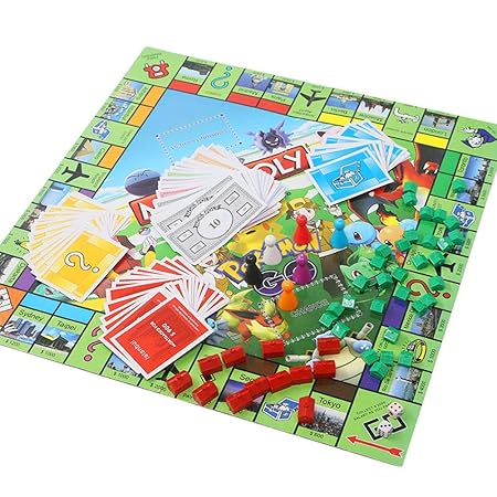 LJSHU Puzzle Big Board Cartoon Monopoly Parent-Child Interactive Board Game