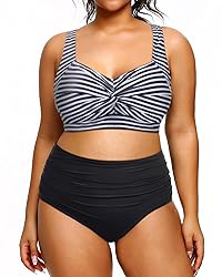 Tempt Me Women Plus Size High Waisted Bikini Set