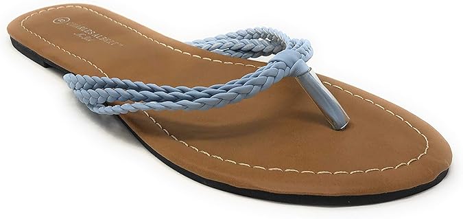 Amazon.com | Charles Albert Women's Triple Braided Comfy Thong Toe Slip-On Flip-Flop Sandal 