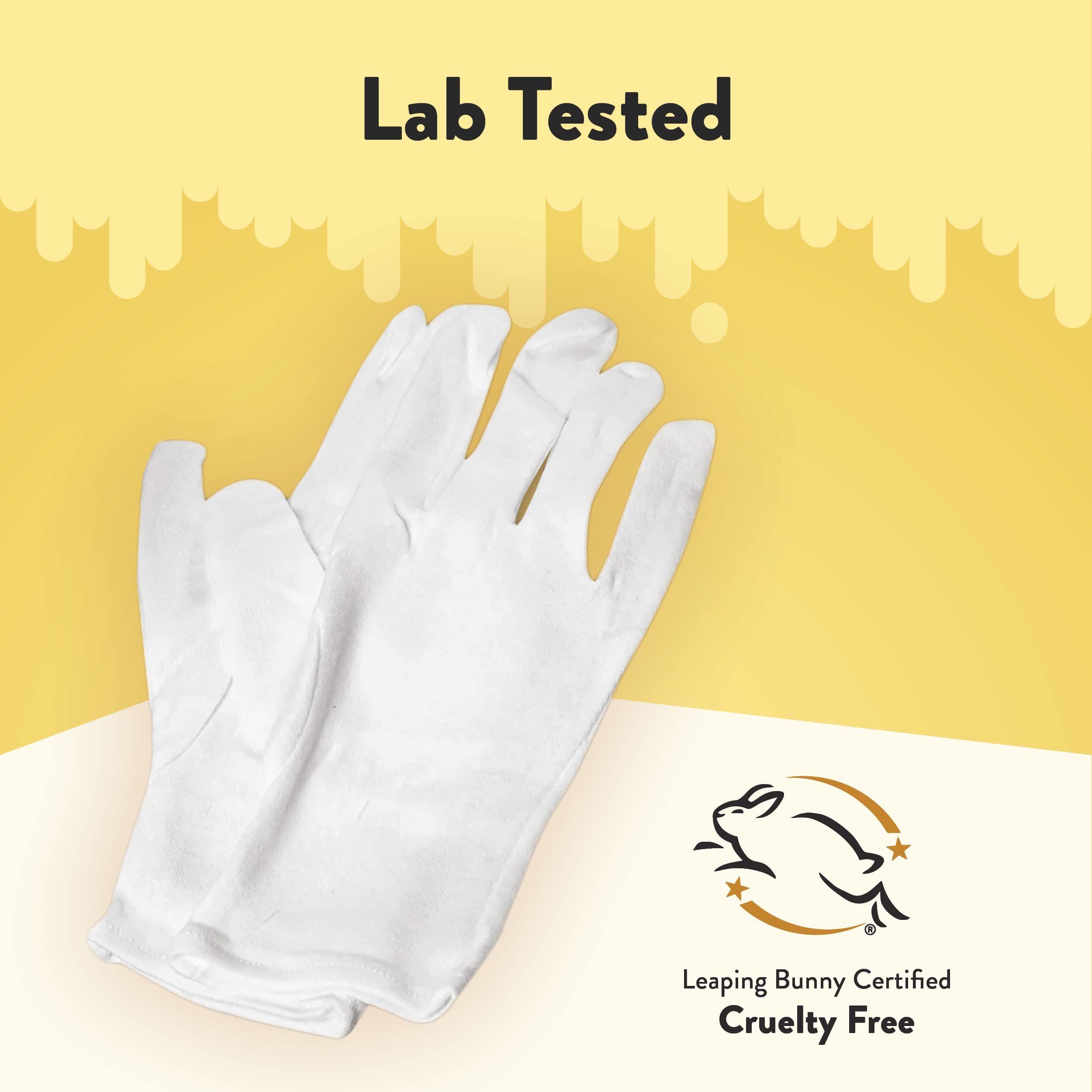 ECZEMA HONEY Premium 100% Cotton Gloves - Washable & Reusable Overnight Dry Hands Treatment - White Cotton Gloves for Eczema (24 Pairs)