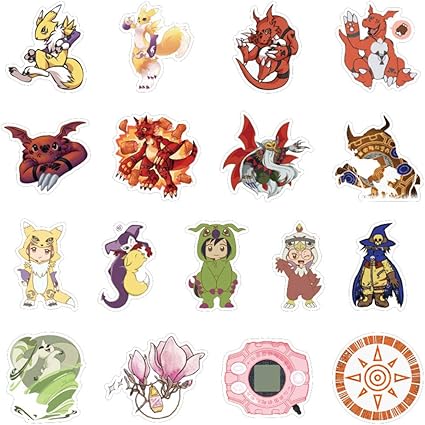 Amazon Co Jp カートゥーンステッカー ウォーターボトル用 かわいいキッズステッカー ラップトップ電話 スケートボード用 クールでトレンディな防水ビニールデカール ティーンと女の子用 デジモンアドベンチャー ホーム キッチン